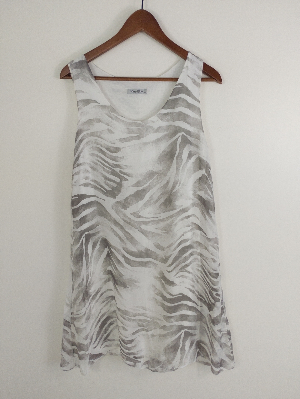 Elena Baldi 100% Silk Zebra Print Dress Size Medium
